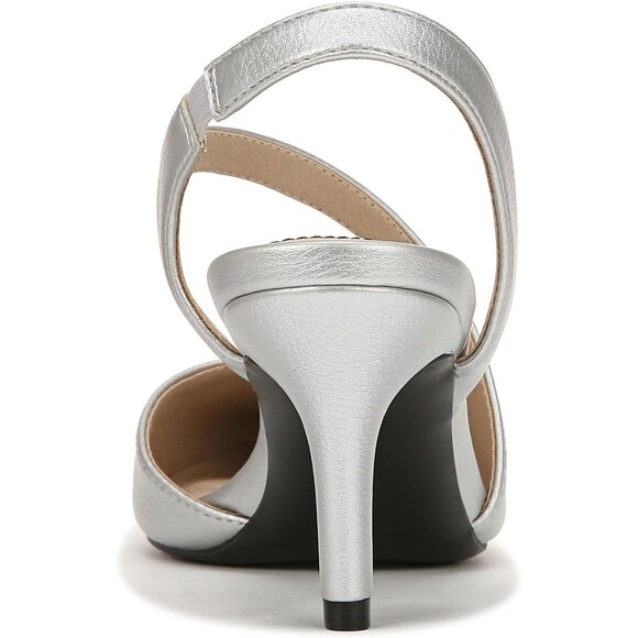 LifeStride Women Silver Faux Leather Closed Pointed Toe Santorini Dress Pump - Picture 7 of 9